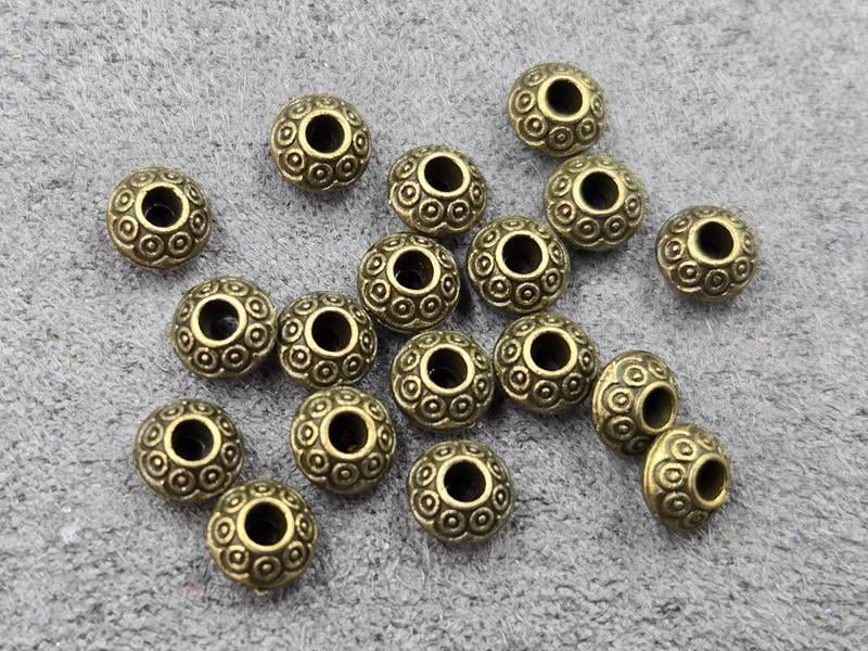 Ронделі 6*3,5 мм 85 шт колір бронза