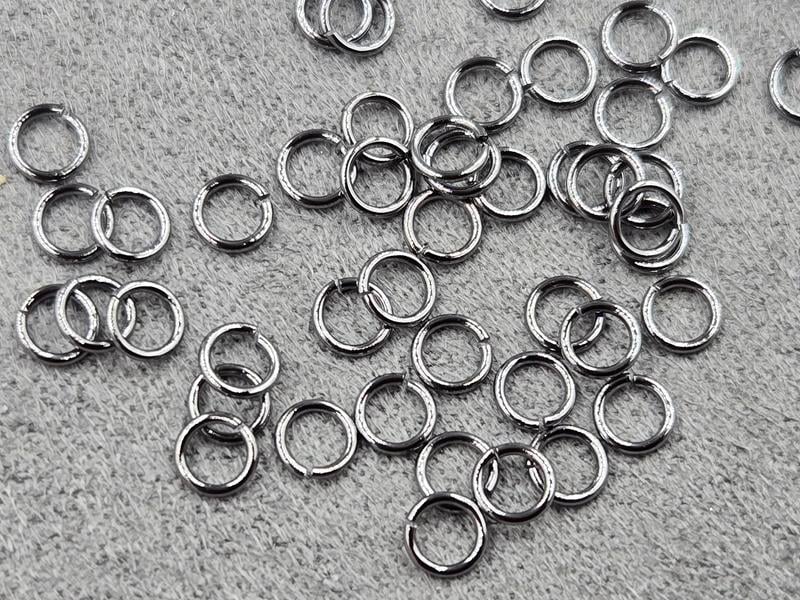 З'єднувальні кільця 4 мм 50 шт колір чорний (гіпоалергений сплав)