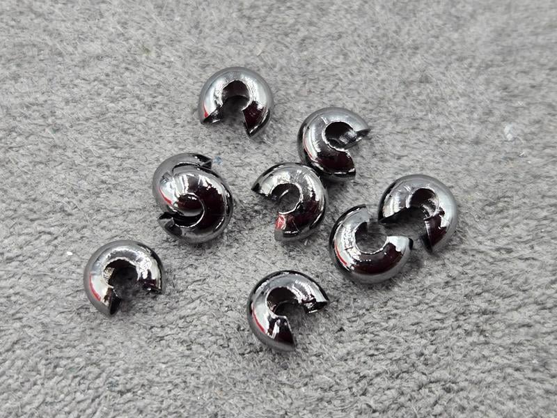 Крімпи 3*5 мм 10 штук колір чорний (гіпоалергений сплав)