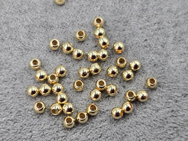 Бусини куля 2,5 мм 100 шт колір золото (гіпоалергений сплав)