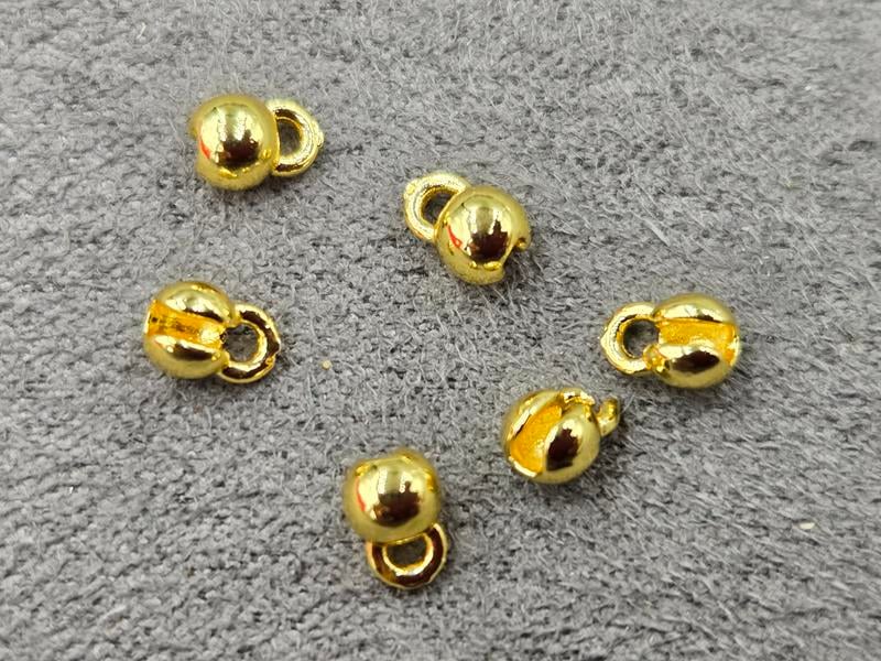 Крімпи з колєчком 3*5 мм 10 штук колір лимонне золото (гіпоалергений сплав)