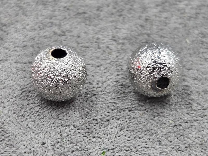 Бусина куля 8 мм колір сталь (гіпоалергений сплав)