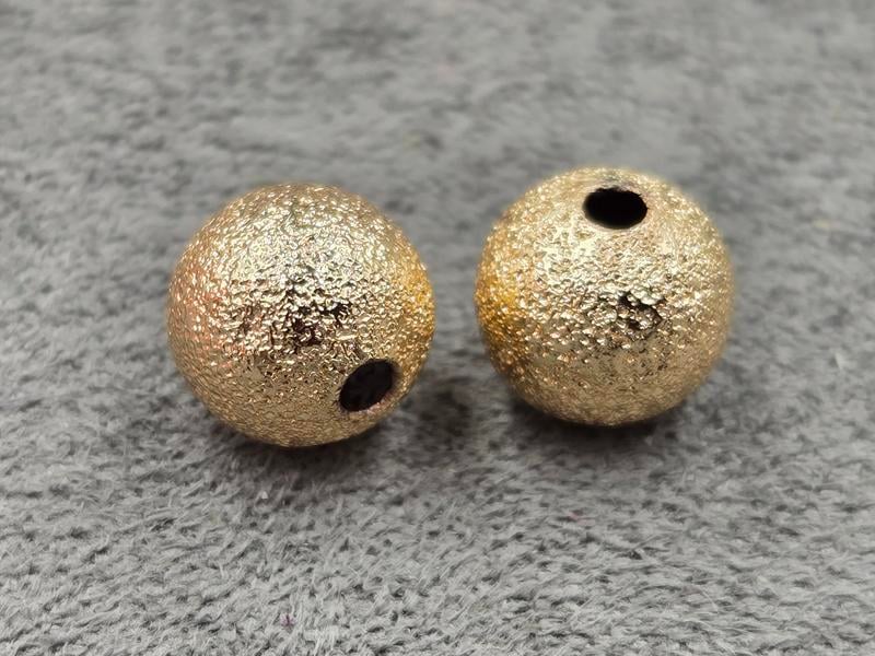 Бусина куля 8 мм колір золото (гіпоалергений сплав)
