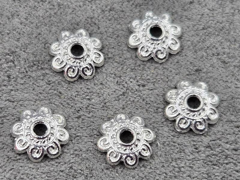 Обіймачі 8 мм 10 шт колір срібло (гіпоалергений сплав)