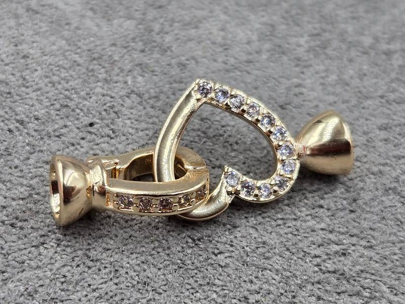 Замок серце 11*25 мм колір золото (гіпоалергений сплав)