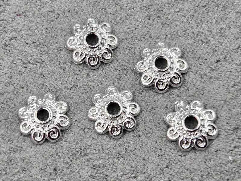 Обіймачі 8 мм 10 шт колір сталь (гіпоалергений сплав)