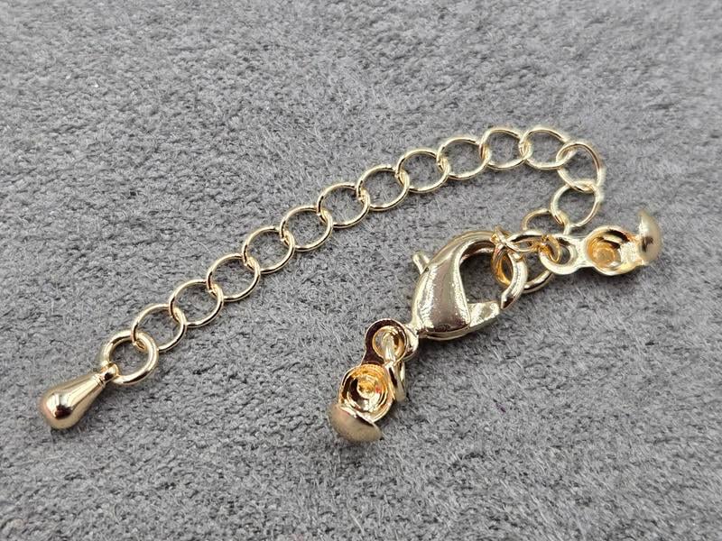 Замок 12 мм з колотами колір золото (гіпоалергенний сплав)