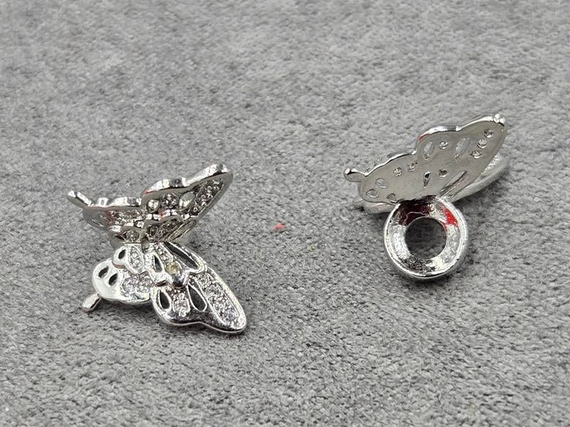 Рондель 7*2,8 мм отв. 3 мм з метеликом 13*12 мм колір сталь (гіпоалергений сплав)