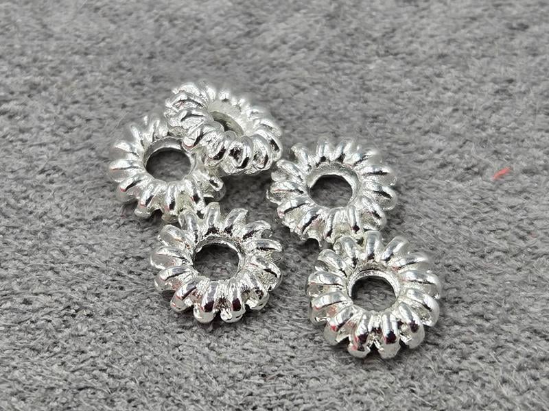 Ронделі 7*2 мм 10 шт колір срібло (гіпоалергений сплав)