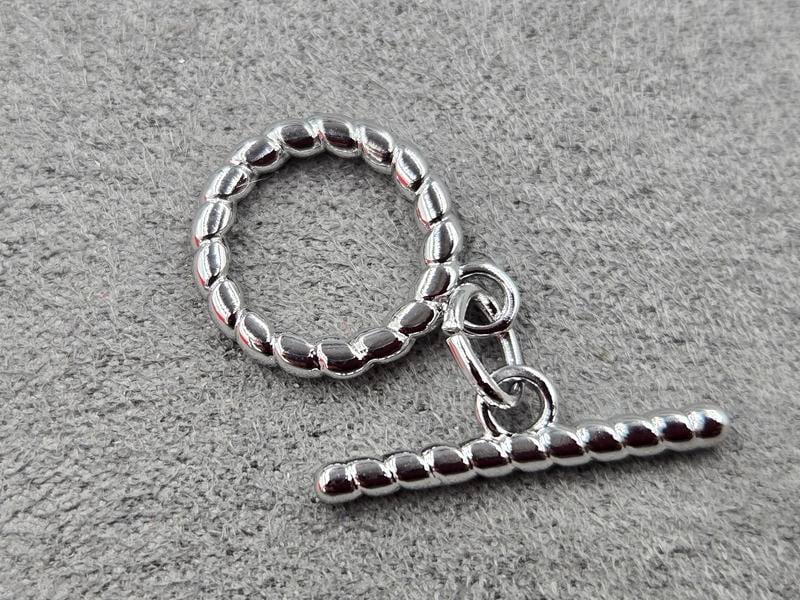 Замок тогл 15 мм колір сталь (гіпоалергений сплав)