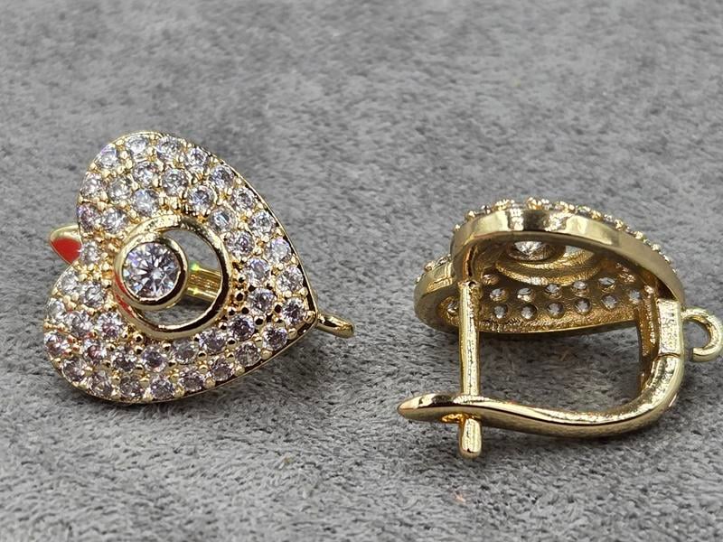 Швенза серце 14*14 мм колір лимонне золото (гіпоалергений сплав)