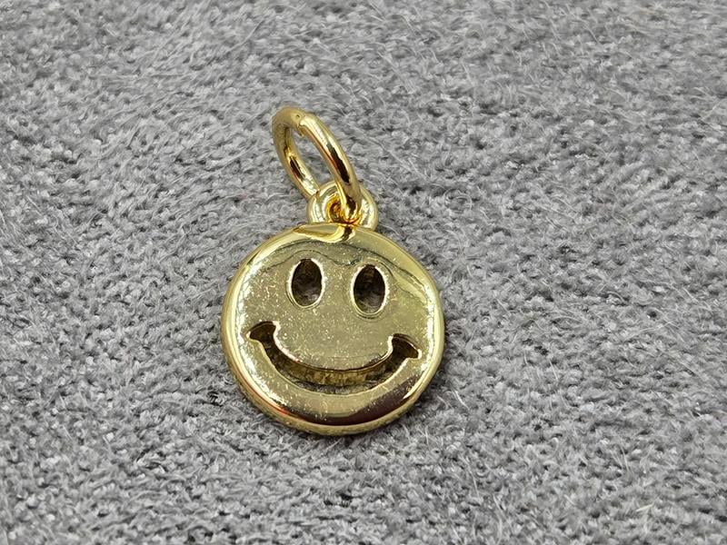 Підвіска смайлик 8 мм колір лимонне золото (гіпоалергений сплав)
