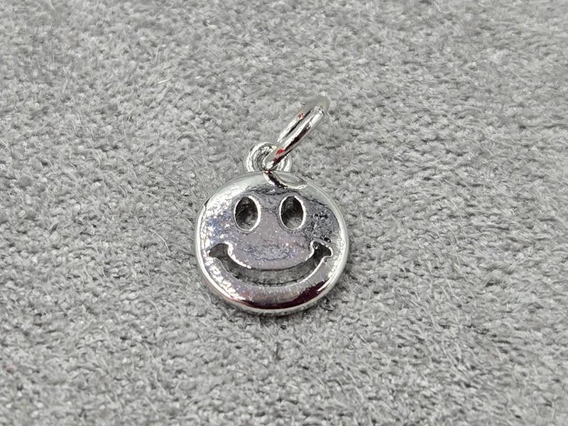 Підвіска смайлик 8 мм колір сталь (гіпоалергений сплав)