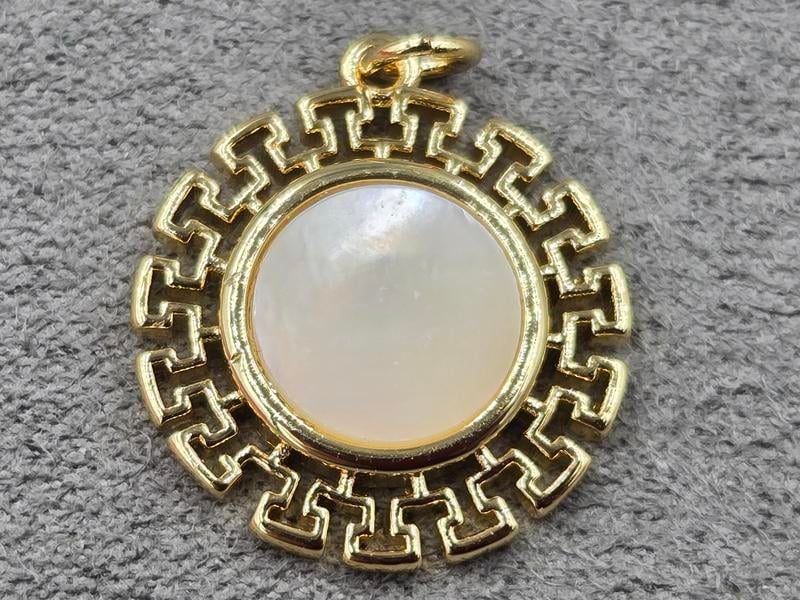 Підвіска 19,5 мм колір лимонне золото (гіпоалергений сплав)