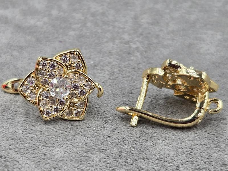 Швенза 13*14 мм колір лимонне золото (гіпоалергений сплав)