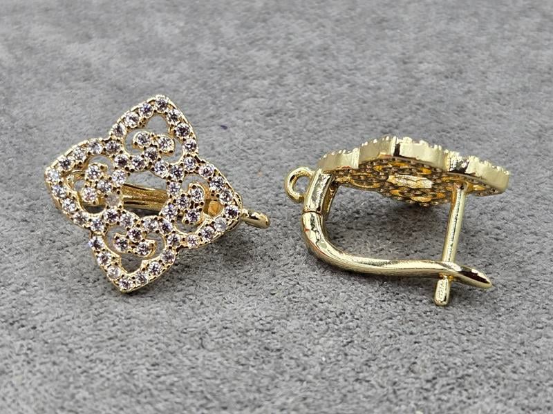 Швенза 15*18 мм колір лимонне золото (гіпоалергений сплав)