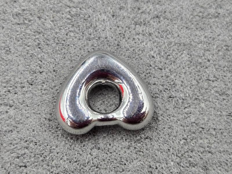 Бусина серце 13*15 мм колір сталь ( гіпоалергений сплав)