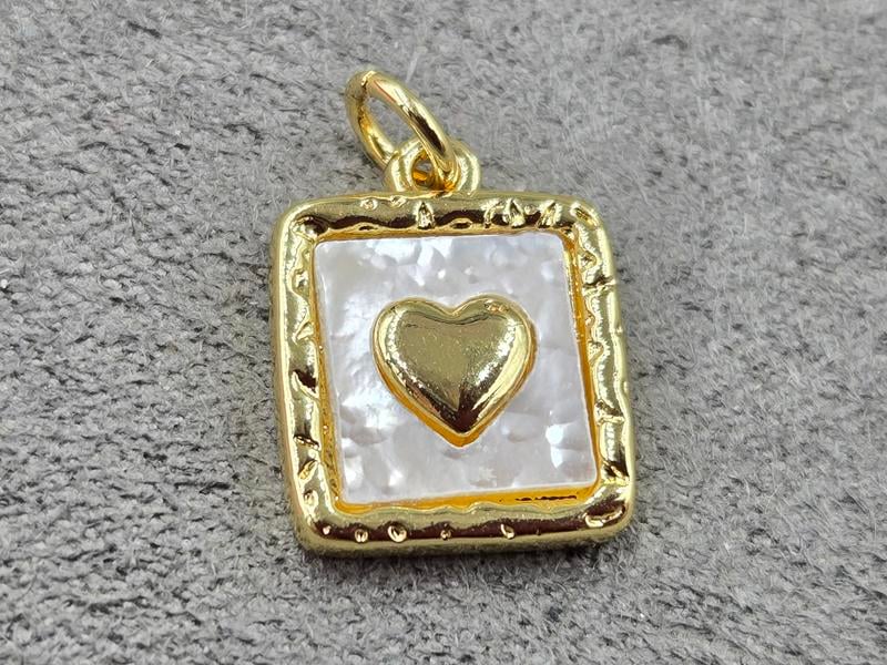 Підвіска 12*15 мм колір лимонне золото (гіпоалергений сплав)