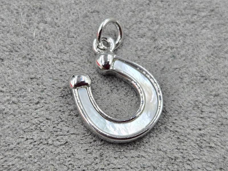 Підвіска підкова 12*15 мм колір сталь (гіпоалергений сплав)