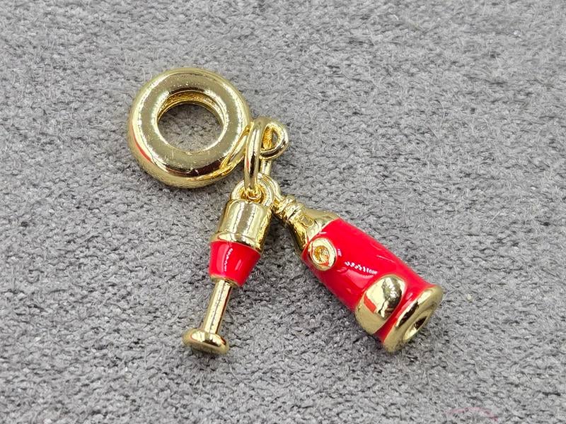 Підвіска пляшка висота 16 мм з бейлом 8*2,7 мм колір лимонне золото (гіпоалергений сплав)