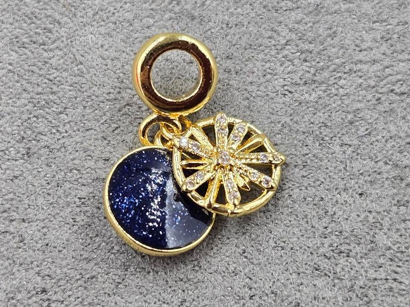 Підвіска 11 мм з бейлом 8*2,7 мм колір лимонне золото (гіпоалергений сплав)