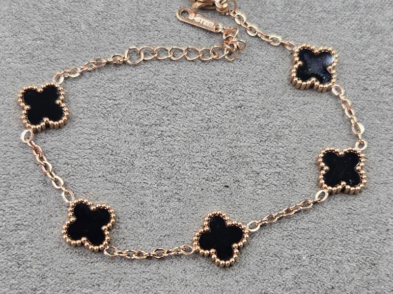 Браслет конюшина 11 мм довжина 17+3 см нержавіюча сталь