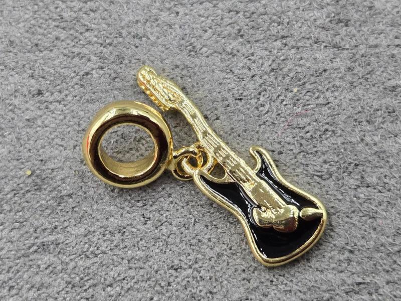 Підвіска гітара 8*22 мм з бейлом 8*2,7 мм колір лимонне золото (гіпоалергений сплав)