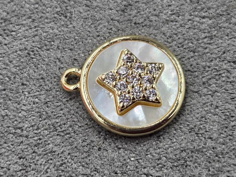 Підвіска 13 мм колір золото (гіпоалергений сплав)