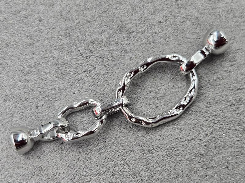 Замок 17*60 мм колір сталь (гіпоалергенний сплав)