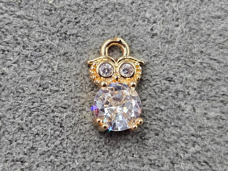 Підвіска сова 6*10 мм колір золото (гіпоалергений сплав)