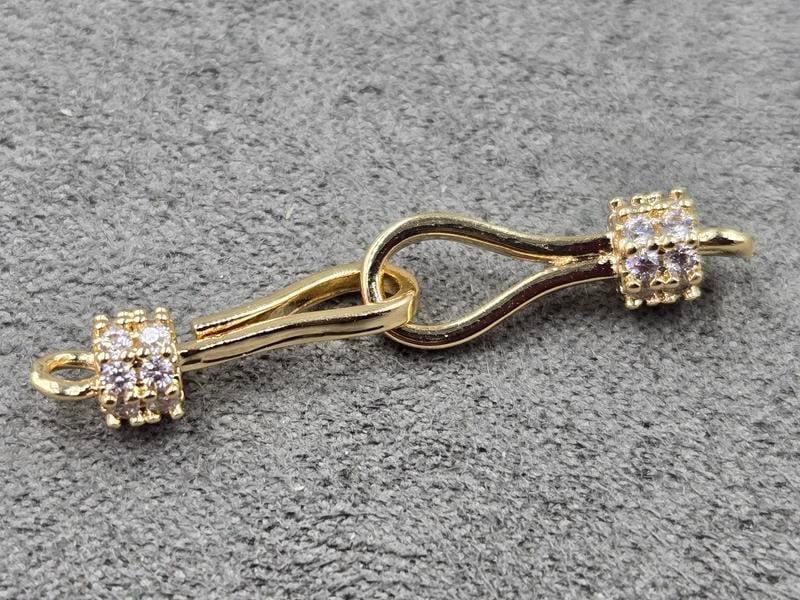 Замок 5*34 мм колір золото (гіпоалергений сплав)