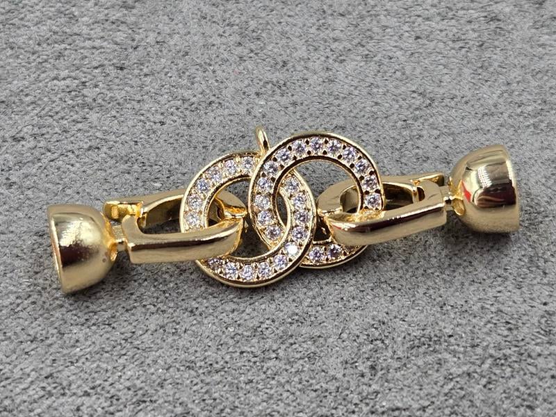 Замок 11*38 мм з колєчком колір золото (гіпоалергений сплав)