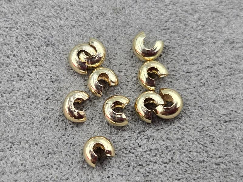 Крімпи 4*3,3 мм 10 штук колір золото (гіпоалергений сплав)