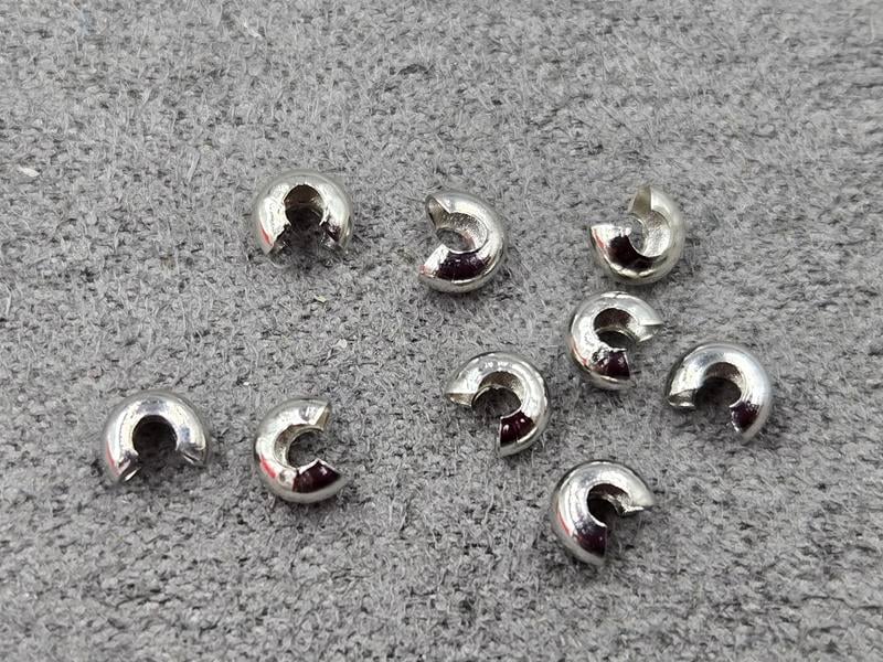 Крімпи 4*3,3 мм 10 штук колір сталь (гіпоалергений сплав)