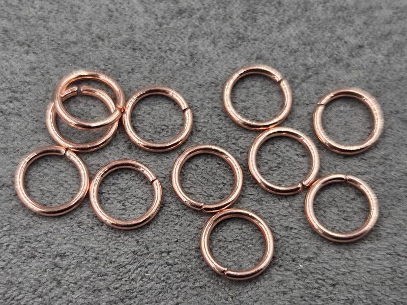 З'єднувальні кільця 8 мм 20 шт колір рожеве золото (гіпоалергений сплав)