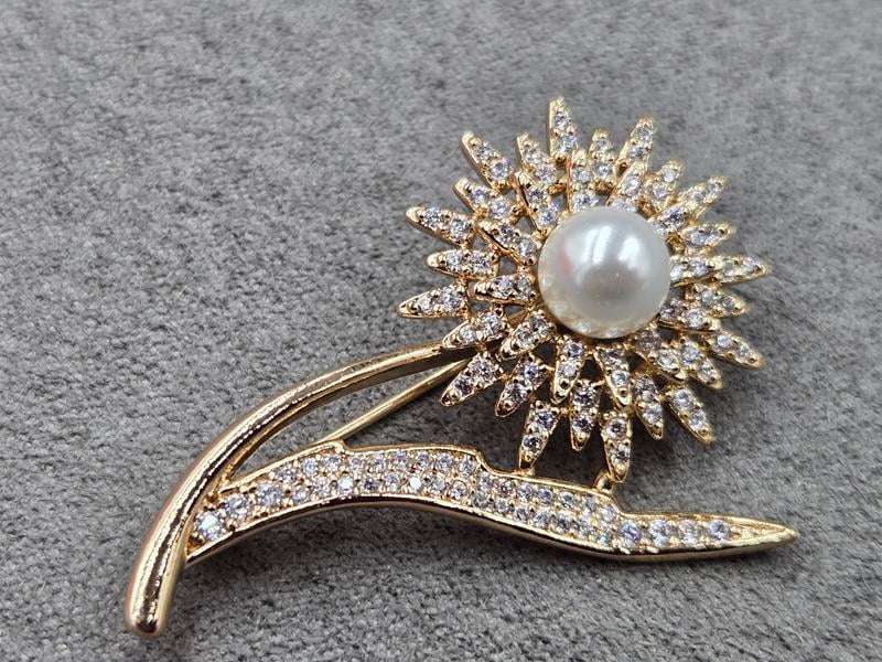 Брошка Xuping 22*42 мм колір золото 18к (мед. сплав)