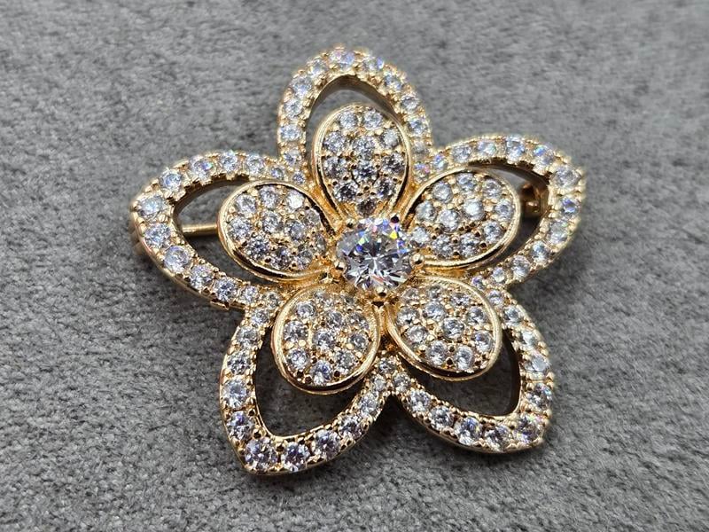 Брошка Xuping 30 мм колір золото 18к (мед. сплав)