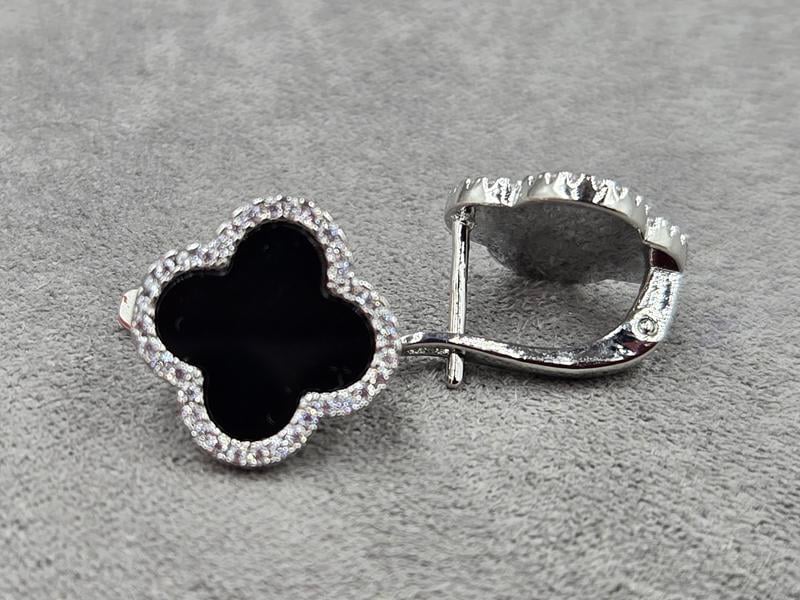 Сережки 16 мм конюшина родій  (мед. сплав)