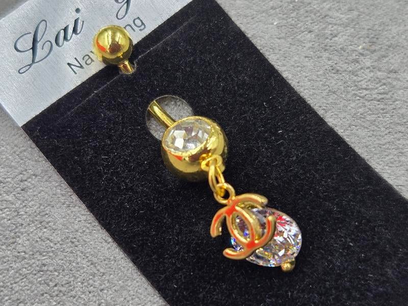 Пірсінг 8 мм висота 36 мм нержавіюча сталь колір лимонне золото