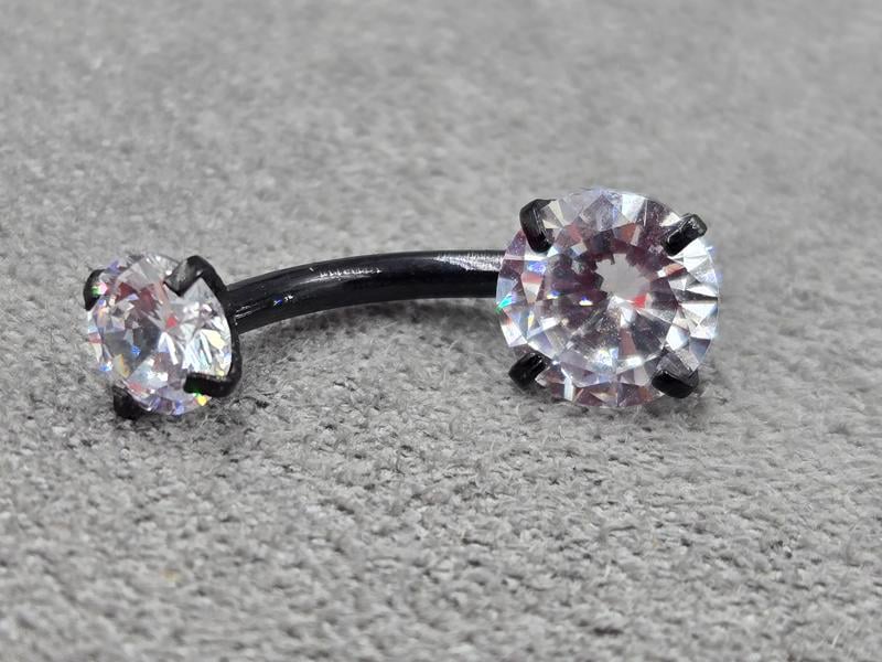 Пірсінг 6+8 мм висота 20 мм нержавіюча сталь колір чорний