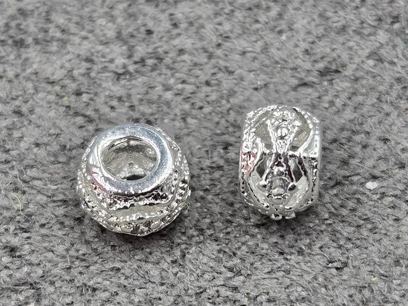 Бусина 5*4 мм колір срібло (гіпоалергений сплав)