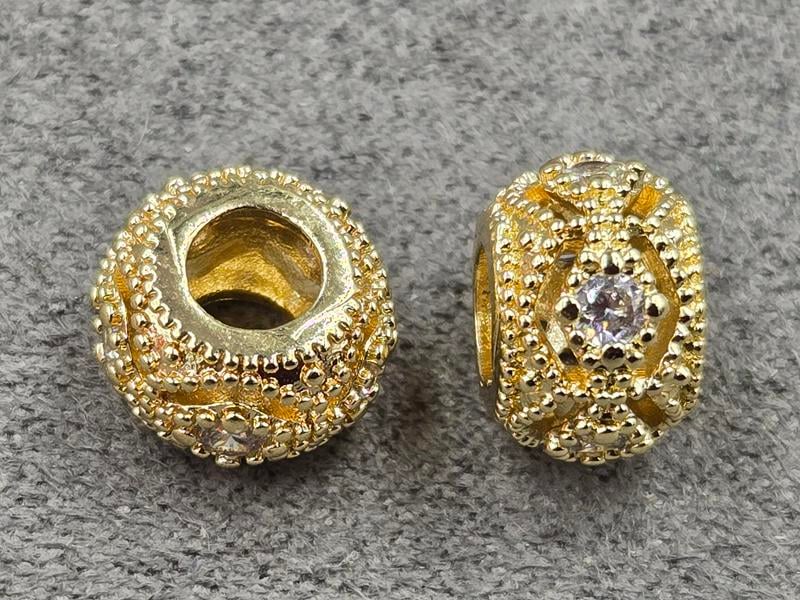 Бусина 10*6 мм колір золото (гіпоалергений сплав)