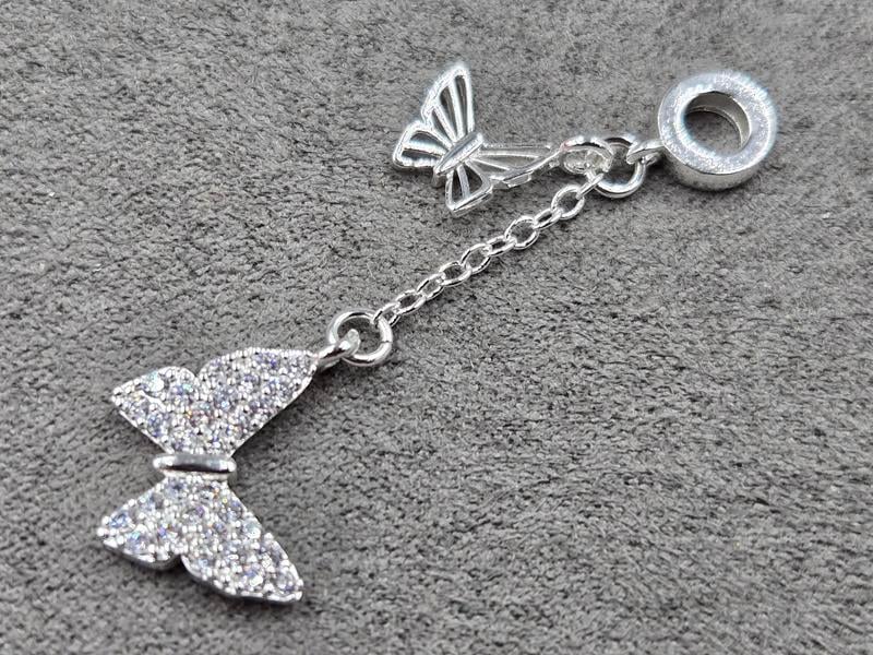 Бейл 7,5*2,5 мм з підвісками колір срібло (гіпоалергений сплав)