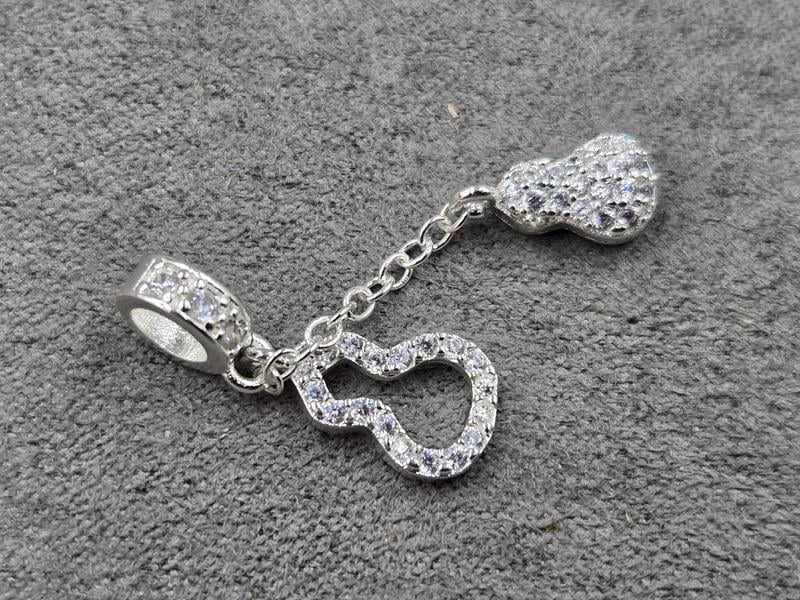 Бейл 7,5*3 мм з підвісками колір срібло (гіпоалергений сплав)