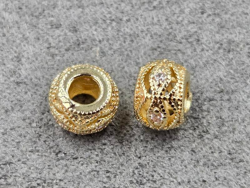 Бусина 7*5 мм колір золото (гіпоалергений сплав)