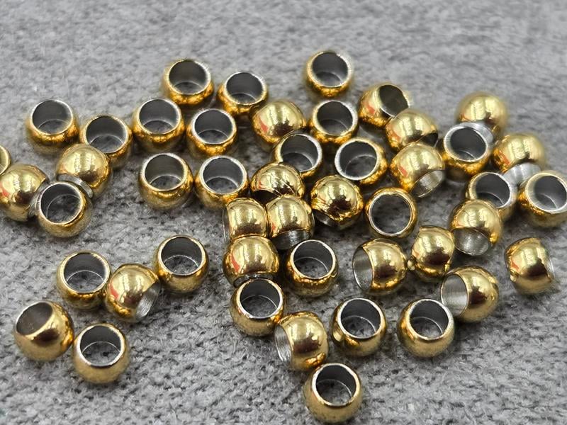 Стопери 3 мм ~ 100 шт колір лимон нержавіюча сталь