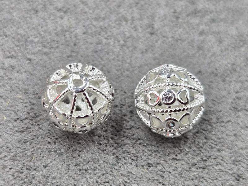 Бусина куля 8,7 мм колір срібло (гіпоалергений сплав)