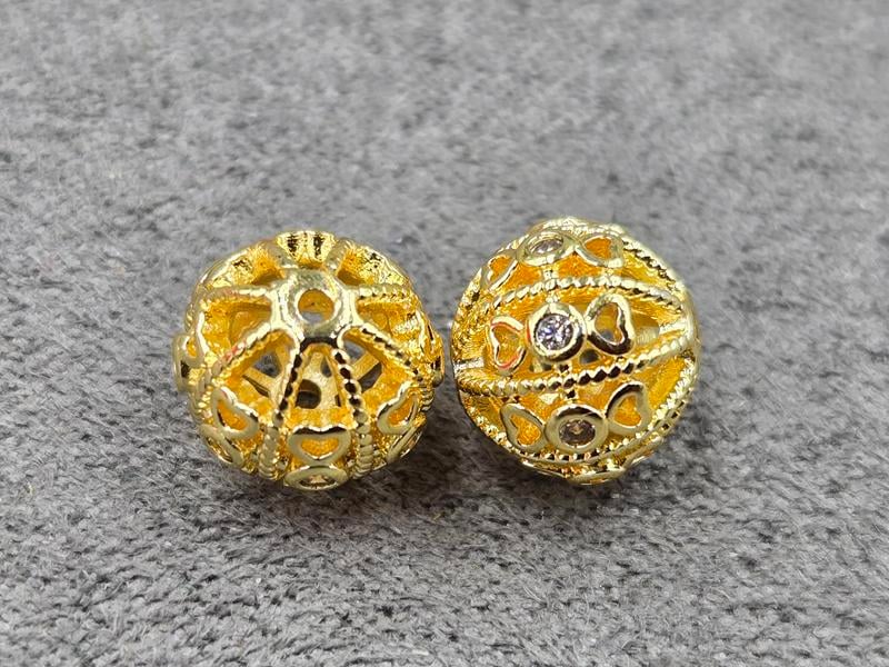 Бусина куля 8,7 мм колір лимонне золото (гіпоалергений сплав)