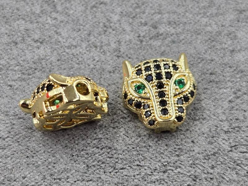 Бусина 11*11 мм колір лимонне золото з чорними стразами (гіпоалергений сплав)