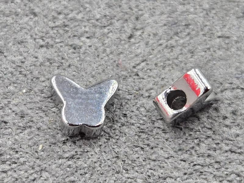 Бусина 6*5 мм колір сталь (гіпоалергений сплав)